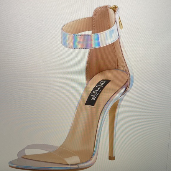 OnlyMaker iridescent silver open toe heels size 41 - Picture 14 of 14